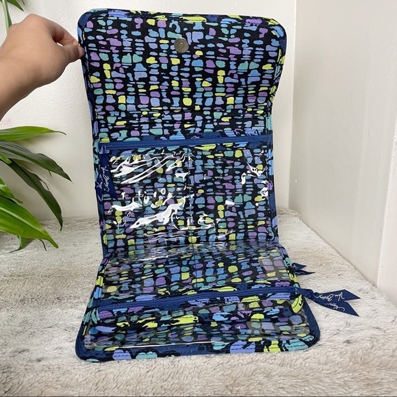 Vera Bradley Fabric tri-flap Blue and Purple Travel Organizer - Picture 2 of 10